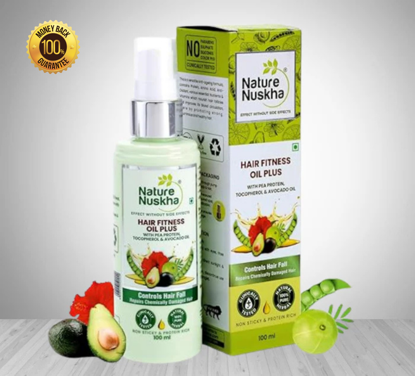 Nature Nuskha Protein Rich Hair Oils for Hair Growth with Rosemary, Avacado Oil & Vitamin E | Hair Fall Control, Anti Dandruff & Damaged Hair Repair Formula with No Paraben, Non Sticky Hair Oil For Daily Use for Women & Men, 100ml