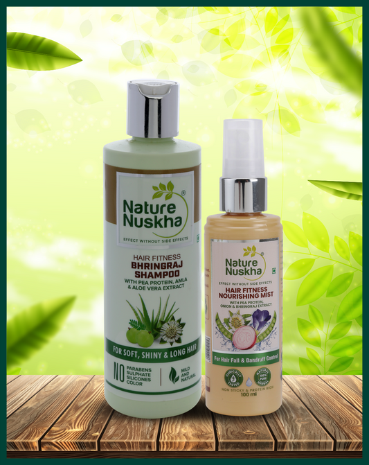 Combo of Protein Rich Bhringraj Shampoo + Nourishing Mist With Natural Ingredients With Pea Protein, Amla and Aloe Extract For Soft, Shiny, Long Hair