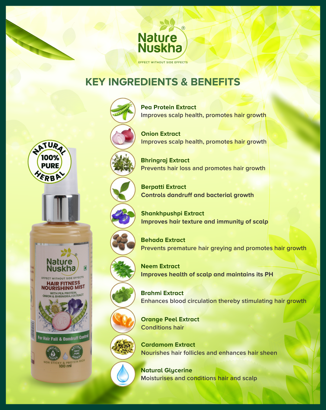 Hair fall control oil, Hair mist, Bhringaraj shampoo the 3 step combo for total-solution hair fitness
