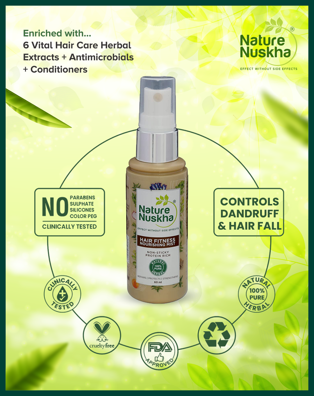 Combo of Protein Rich Bhringraj Shampoo + Nourishing Mist With Natural Ingredients With Pea Protein, Amla and Aloe Extract For Soft, Shiny, Long Hair