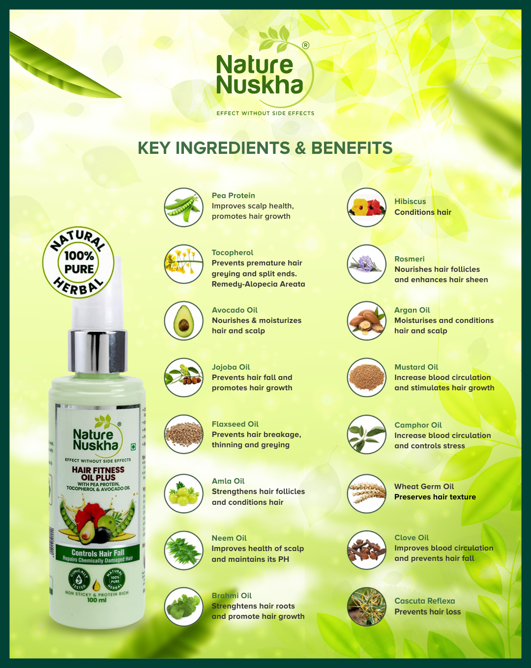 Hair fall control oil, Hair mist, Bhringaraj shampoo the 3 step combo for total-solution hair fitness