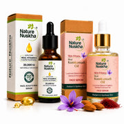 Real Vitamin E Oil 30,000 IU + Real Kumkumadi Oil Combo | Repair + Glow Duo | Face Serum for Healthy, Glowing Skin, Dry Skin, Pigmentation & Dark Spots | D-Alpha Tocopherol & Kumkumadi Tailam | For Women & Men | 30ml + 25ml
