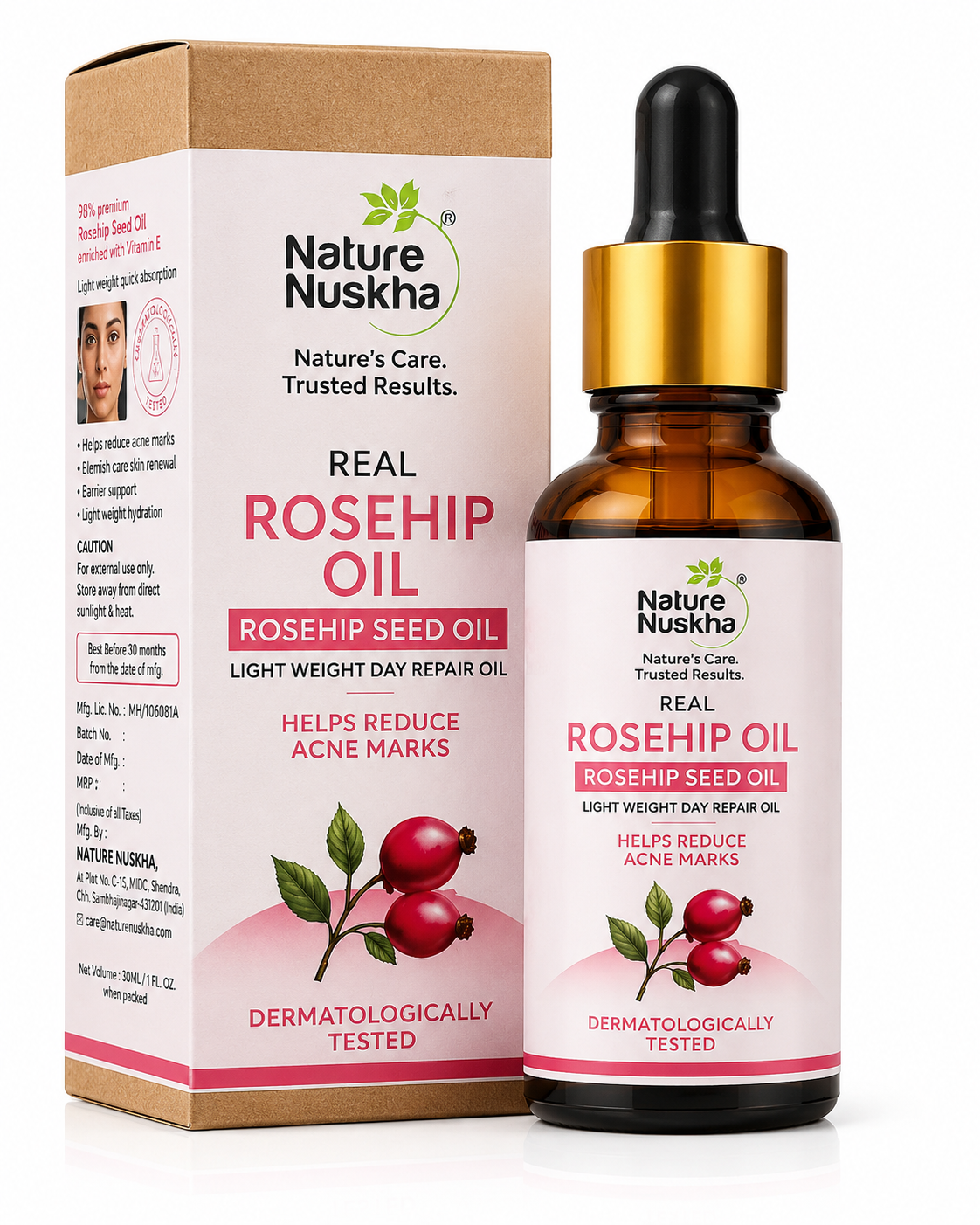 Nature Nuskha Real Rosehip Oil for Face | Day Repair for Acne Marks