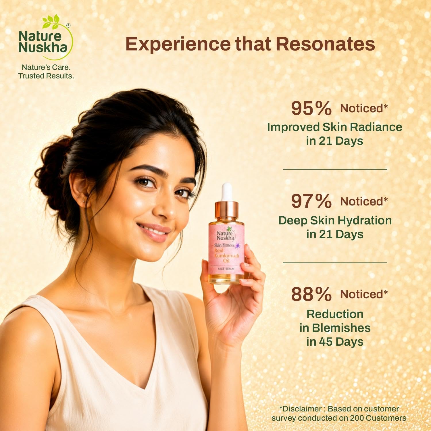 Real Kumkumadi Oil | Dermatologically Tested Face Serum for Glowing Skin, Dark Spots & Pigmentation | Enriched with Kumkumadi Tailam, Almond Oil & Vitamin E