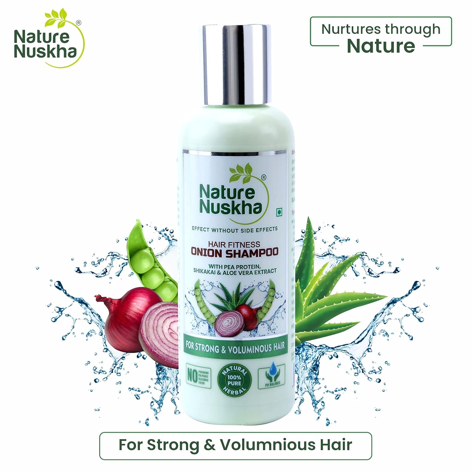 Onion Shampoo for Hair Fall Control & Scalp Care | Pea Protein, Shikakai, Neem & Hyaluronic Acid | Stronger, Fuller-Looking Hair | Dermatologically Tested