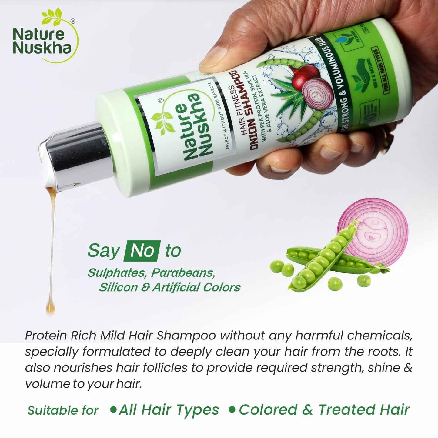 Nature Nuskha Hair Growth Combo Kit - Real Rosemary Essential Oil 15ml & Onion Shampoo 250ml - Rosemary Oil for Hair Growth, Hair Fall Control, Anti Dandruff, Strengthens Hair - Vitamin E Enriched