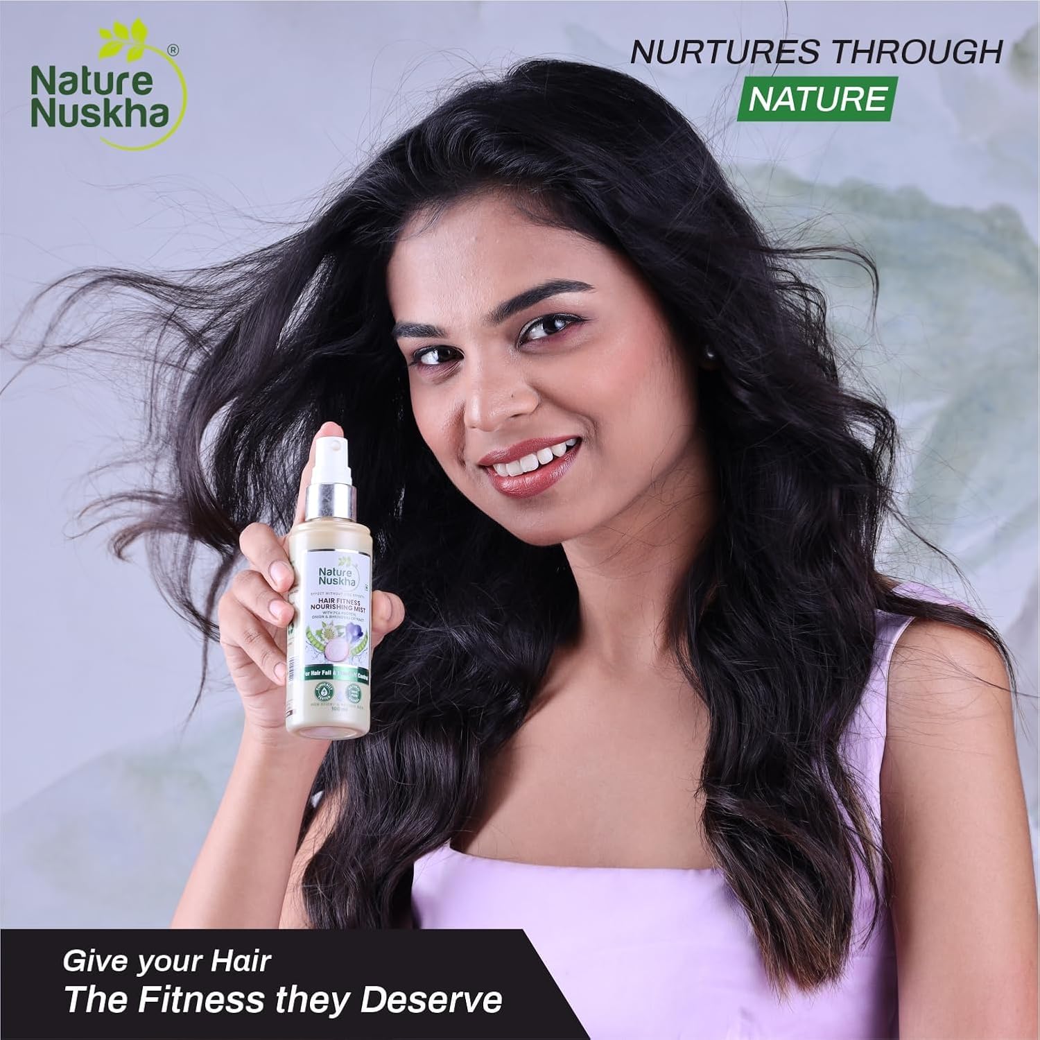 Hair Nourishing Mist Anti Hair Fall & Dandruff Control Spray | Clinically Tested | For Men & Women | With Pea Protein, Onion, Bhringraj & Niacinamide | Non-Sticky Herbal Plant Extract Formula
