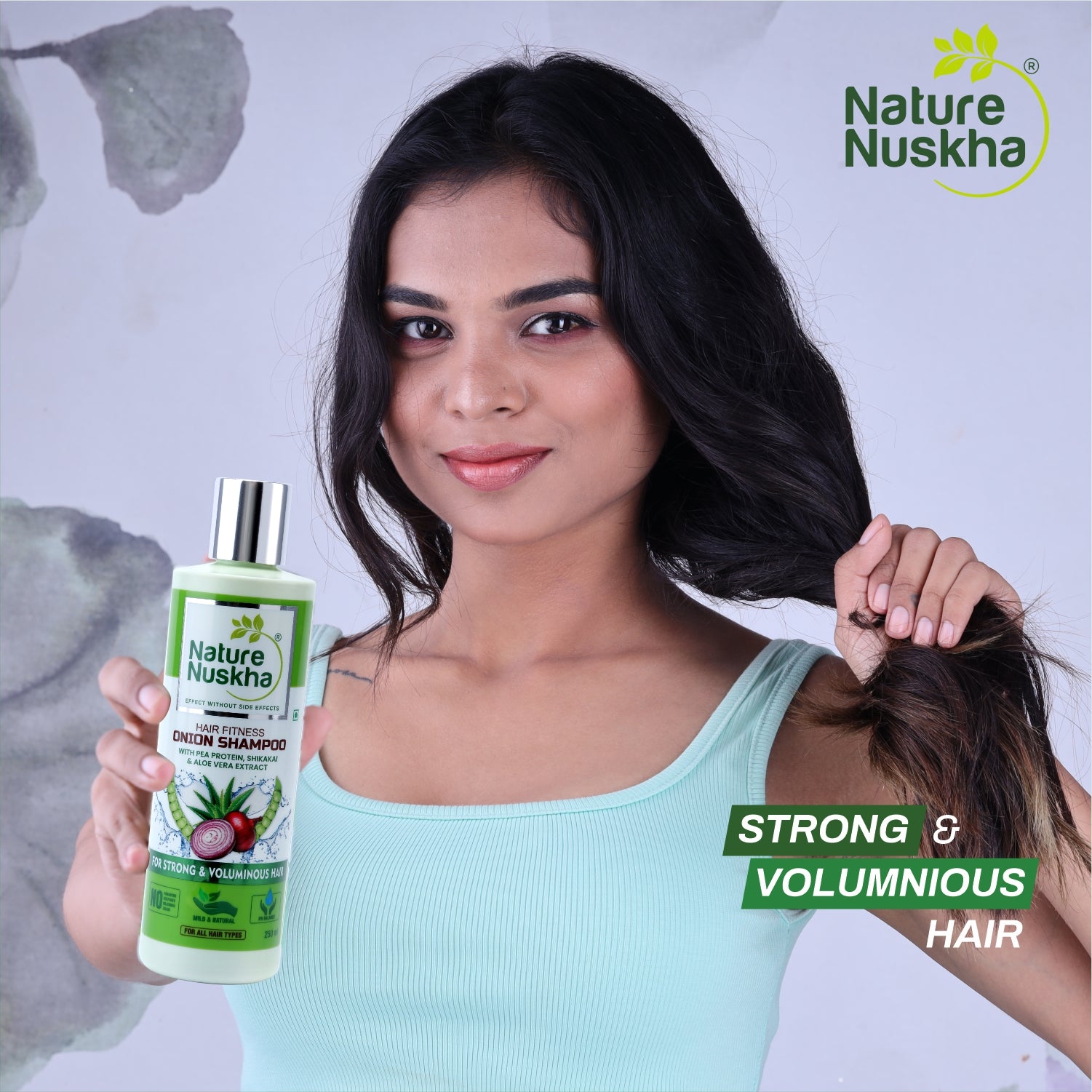 Onion shampoo-Protein rich with Hyaluronic acid, Aloe Vera & Shikakai, for dandruff & hair fall control