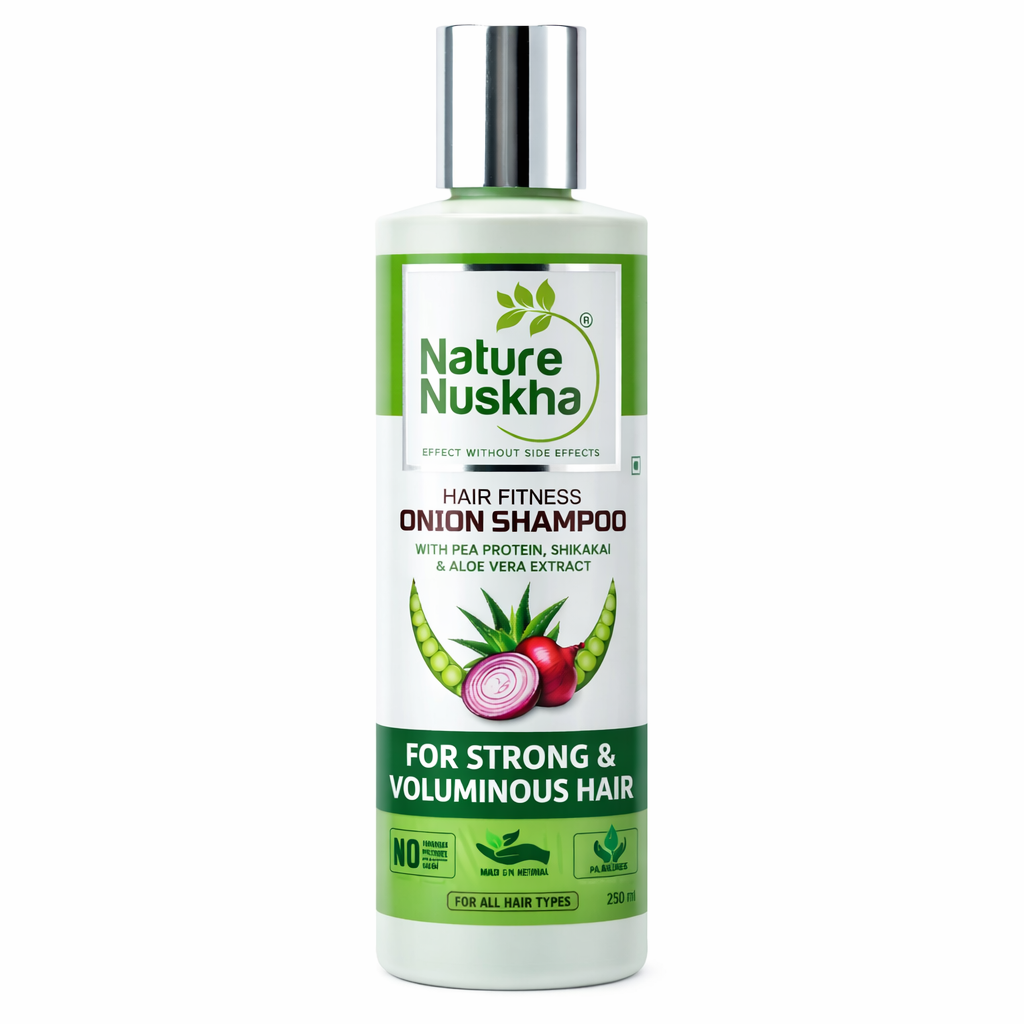 Onion shampoo-Protein rich with Hyaluronic acid, Aloe Vera & Shikakai, for dandruff & hair fall control/250ml