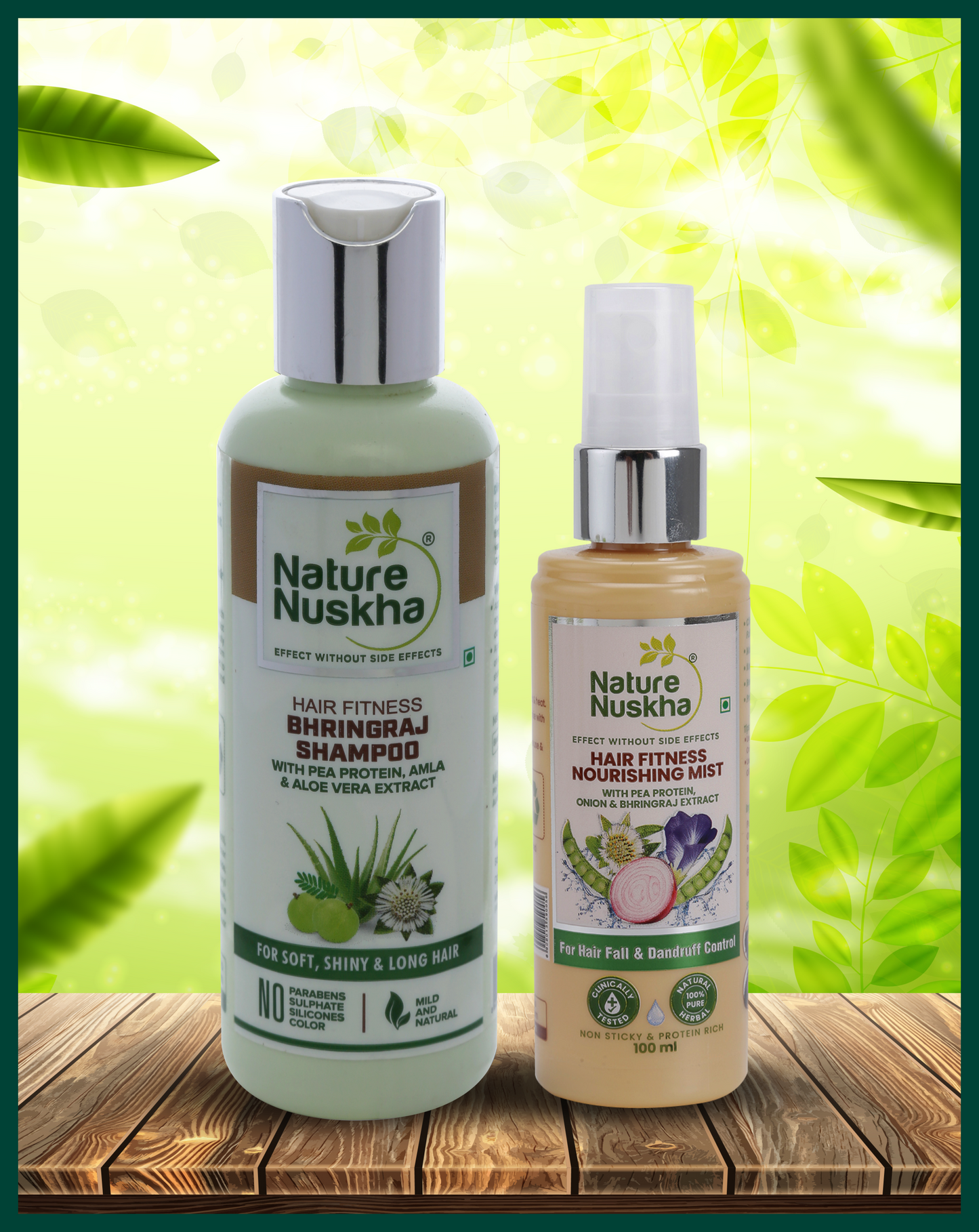 Combo of Protein Rich Bhringraj Shampoo + Nourishing Mist With Natural Ingredients With Pea Protein, Amla and Aloe Extract For Soft, Shiny, Long Hair