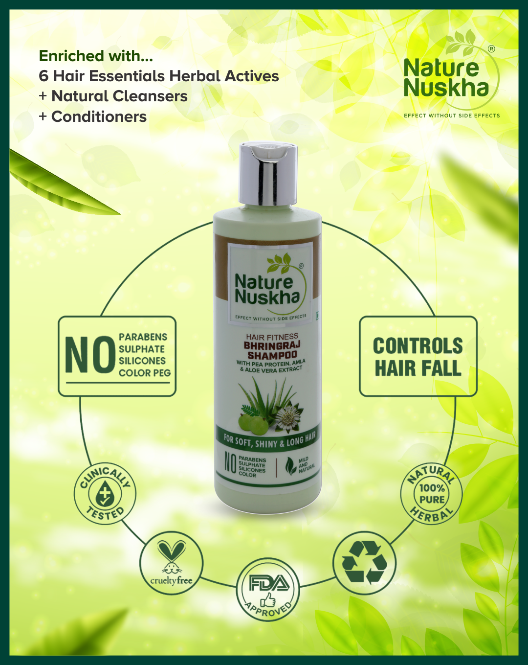 Combo of Protein Rich Bhringraj Shampoo + Nourishing Mist With Natural Ingredients With Pea Protein, Amla and Aloe Extract For Soft, Shiny, Long Hair