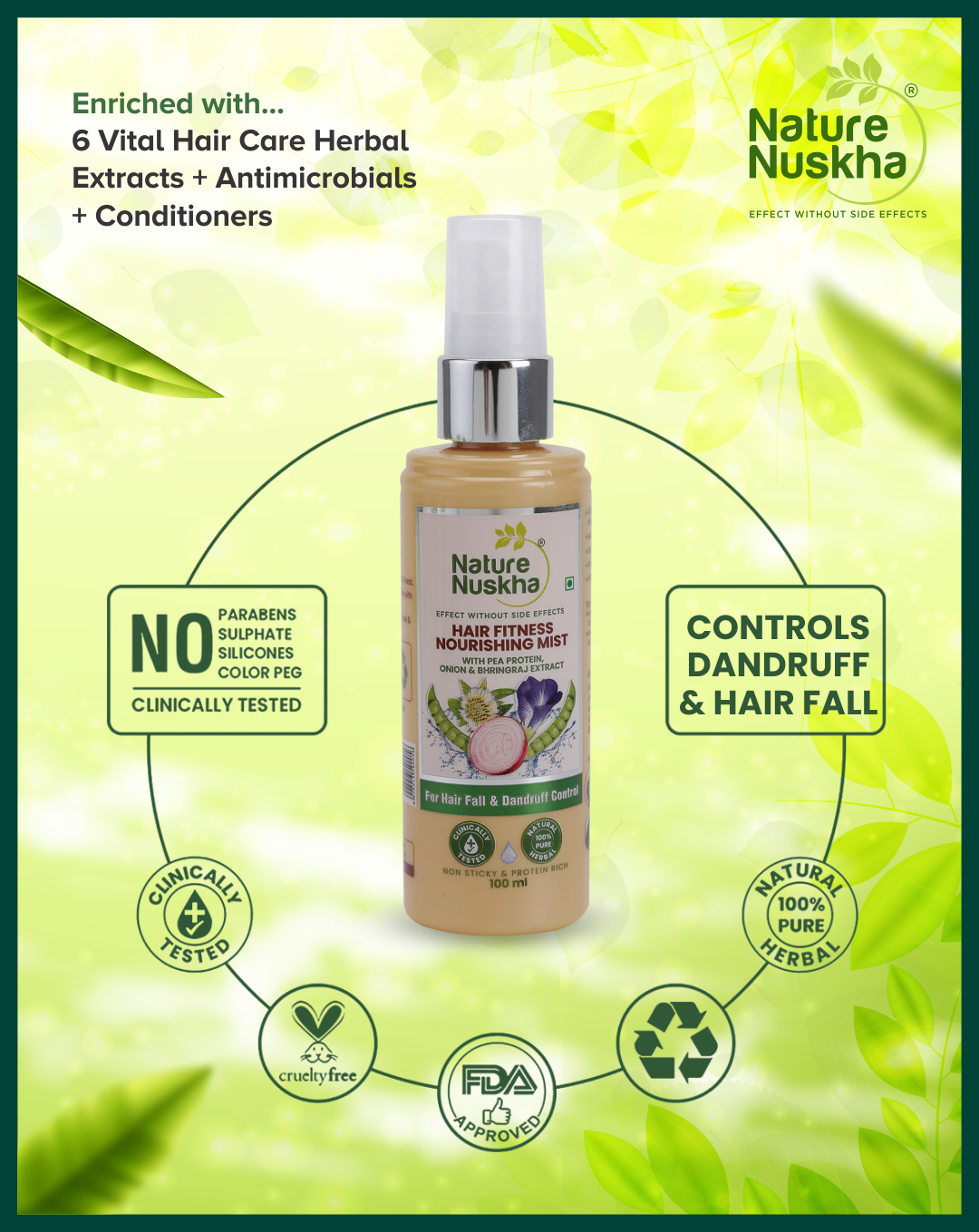 Hair fall control oil,  Hair mist, Bhringaraj shampoo the 3 step combo for total-solution hair fitness